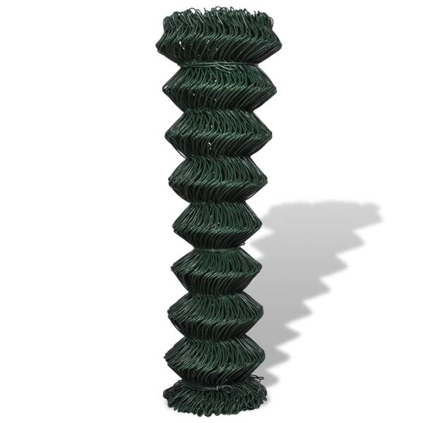 vidaXL Maschendrahtzaun Stahl 1,5x15 m Grün