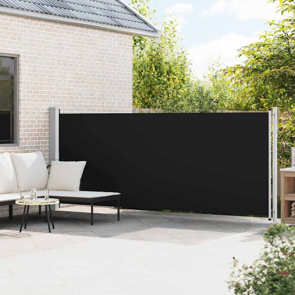 vidaXL Seitenmarkise Ausziehbar 600x160 cm Schwarz