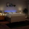 vidaXL Boxspringbett mit Matratze Creme 200x200 cm Stoff