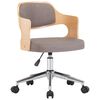 vidaXL Drehbarer B&uuml;rostuhl Taupe Bugholz und Stoff