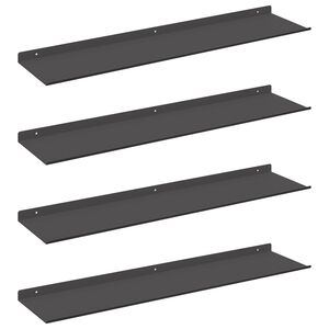 vidaXL Schwebendes Regal 4 stk. Schwarz 80 x 18 x 2,5 cm Stahl