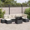 vidaXL Garten-Sofa-Set mit Speicher 8 pcs Schwarz Poly Rattan
