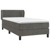 vidaXL Boxspringbett mit Matratze Dunkelgrau 90x200 cm Samt