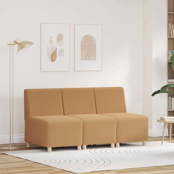 vidaXL Modulares Armfreies Sofa 3 pcs Beige 55 x 74 x 82 cm