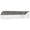 vidaXL Hundek&auml;fig 4 pcs Silber 8 x 2 x 2 m Verzinkter Stahl