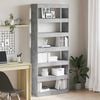 vidaXL B&uuml;cherregal mit Regal Beton Grau 80 x 30 x 198 cm Holzwerkstoff