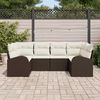 vidaXL Gartensofa-set mit Kissen 6 pcs Braun Poly Rattan
