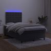 vidaXL Boxspringbett mit Matratze & LED Schwarz 120x200 cm Samt