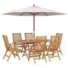 vidaXL Garten Essgruppe 7 pcs Braun Massivholz Teak