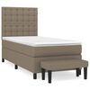 vidaXL Boxspringbett mit Matratze Taupe 100x200 cm Stoff