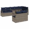 vidaXL Garten-Sofa-Set 9 pcs Grau und Marineblau Poly-Rattan