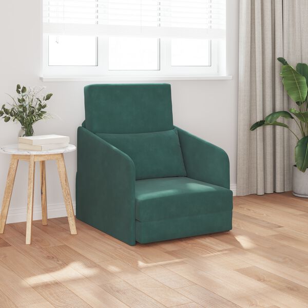 vidaXL Schlafsofa Dunkelgr&uuml;n 65 x 80 x 83 cm Samt