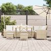 vidaXL 4-tlg. Garten-Sofagarnitur mit Kissen L-Form Beige Poly Rattan