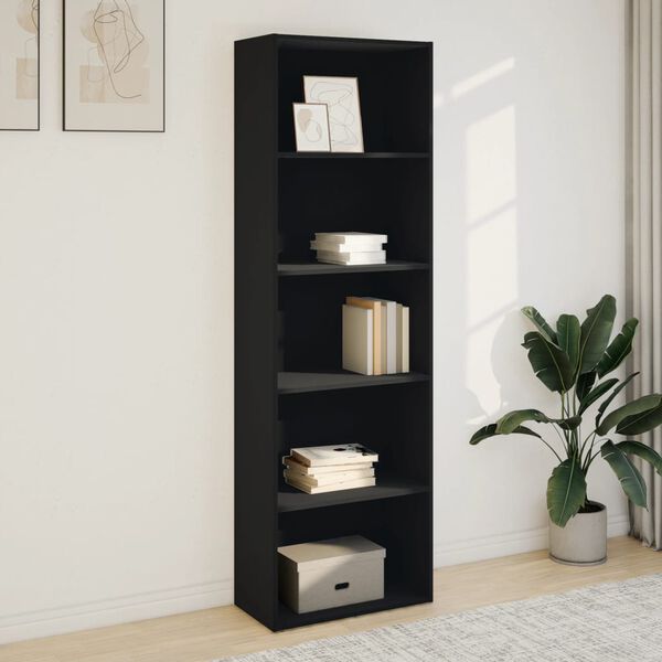 vidaXL B&uuml;cherregal Schwarz 60x30x189 cm Holzwerkstoff