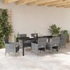 vidaXL Garten Essgruppe mit Kissen 7 pcs Grau Poly-Rattan