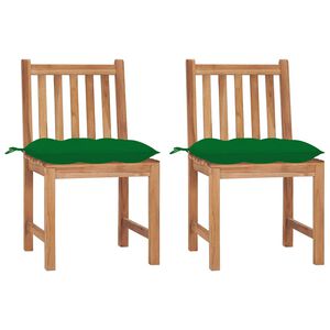 vidaXL Gartenst&uuml;hle 2 Stk. mit Kissen Massivholz Teak