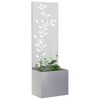 vidaXL Garten Sichtschutz-Leinwand Floral Silber 50 x 140 cm Edelstahl