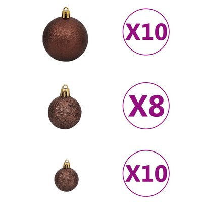 vidaXL Künstlicher Weihnachtsbaum Beleuchtung & Kugeln Silber 210 cm