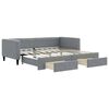 vidaXL Tagesbett Ausziehbar mit Schubladen Hellgrau 100x190 cm Stoff