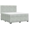 vidaXL Boxspringbett mit Matratze Hellgrau 160 x 200 cm Samt