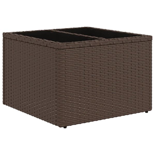 vidaXL 9-tlg. Garten-Sofagarnitur mit Kissen Braun Poly Rattan