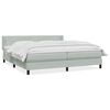 vidaXL Boxspringbett mit Matratze Hellgrau 180x210 cm Samt