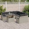 vidaXL Garten-Sofa-Set mit Speicher 9 pcs Hellgrau Poly Rattan