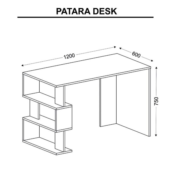 Homemania Computertisch Patara 120x60x75 cm Wei&szlig; und Anthrazit