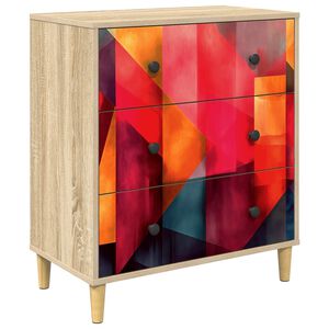 vidaXL Kommode HEESCH Farbenblockdruck 66 x 36,5 x 75 cm Holzwerkstoff