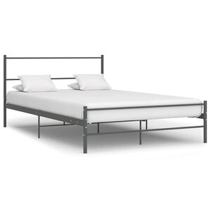 vidaXL Bettgestell Grau Metall 160&times;200 cm