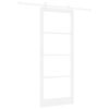 vidaXL Schiebet&uuml;r Wei&szlig; 93 x 232 cm Massivholz Kiefer und Glas