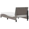 vidaXL Bett mit Matratze "Hanko" Taupe 80x200 cm Stoff