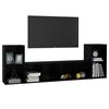 vidaXL 3-tlg. TV-Schrank-Set Hochglanz-Schwarz Holzwerkstoff