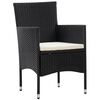 vidaXL 5-tlg. Garten-Lounge-Set mit Auflagen Poly Rattan Schwarz