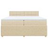vidaXL Boxspringbett mit Matratze Creme 200x200 cm Stoff
