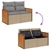 vidaXL 14-tlg. Garten-Sofagarnitur mit Kissen Beige Poly Rattan