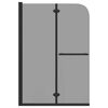 vidaXL Faltbare Duschkabine 2 Paneele ESG 120x140 cm Schwarz