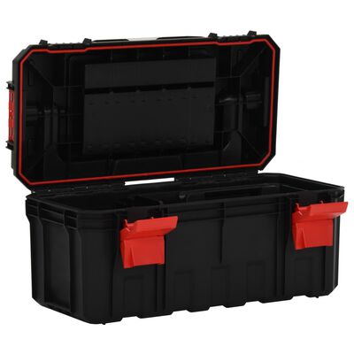 vidaXL Werkzeugkoffer Schwarz und Rot 55x28x26,5 cm
