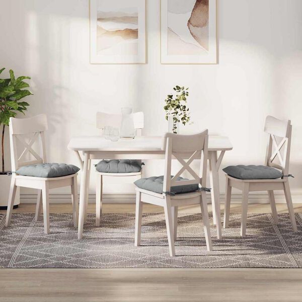 vidaXL Sitzkissen 2 pcs Hellgrau 40 x 40 x 6 cm Stoff