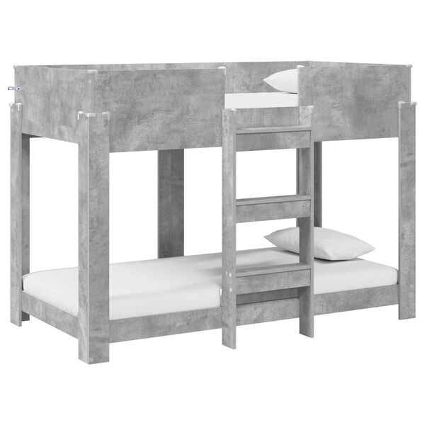 vidaXL Etagenbett f&uuml;r Kinder Beton Grau 80 x 160 cm Holzwerkstoff