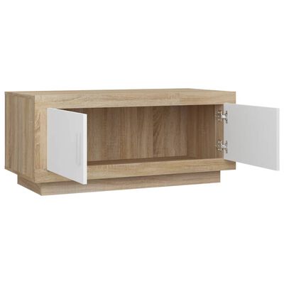 vidaXL Couchtisch Weiß Sonoma-Eiche 102x50x45 cm Holzwerkstoff