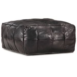 vidaXL Pouf Schwarz 60 x 60 x 30 cm Echtes Ziegenleder