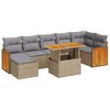 vidaXL 8-tlg. Garten-Sofagarnitur mit Kissen Beige Poly Rattan Akazie