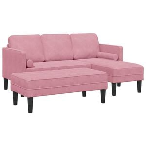 vidaXL Sofa Set mit Kissen 2 pcs Rosa Polyester