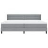 vidaXL Boxspringbett mit Matratze Hellgrau 200 x 200 cm Polyester