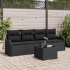 vidaXL Gartensofa-set mit Speicher 5 pcs Schwarz Poly-Rattan