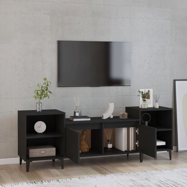 vidaXL TV-Schrank Schwarz 160x35x55 cm Holzwerkstoff