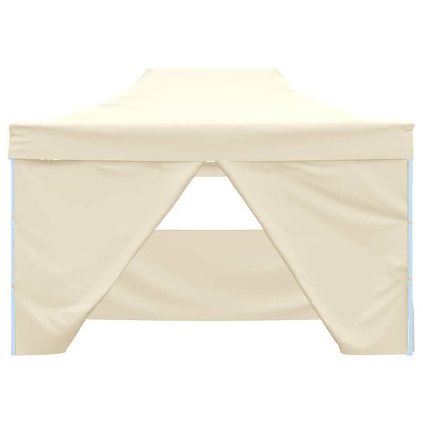 vidaXL Profi-Partyzelt Faltbar mit 4 Seitenwänden 3×4m Stahl Creme