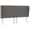 vidaXL Kopfteil mit Ohren Grau 183x23x118/128 cm Kunstleder