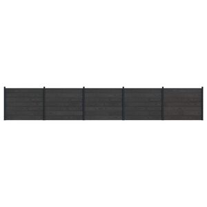 vidaXL Zaunelement 5 pcs WPC und Aluminium Schwarz